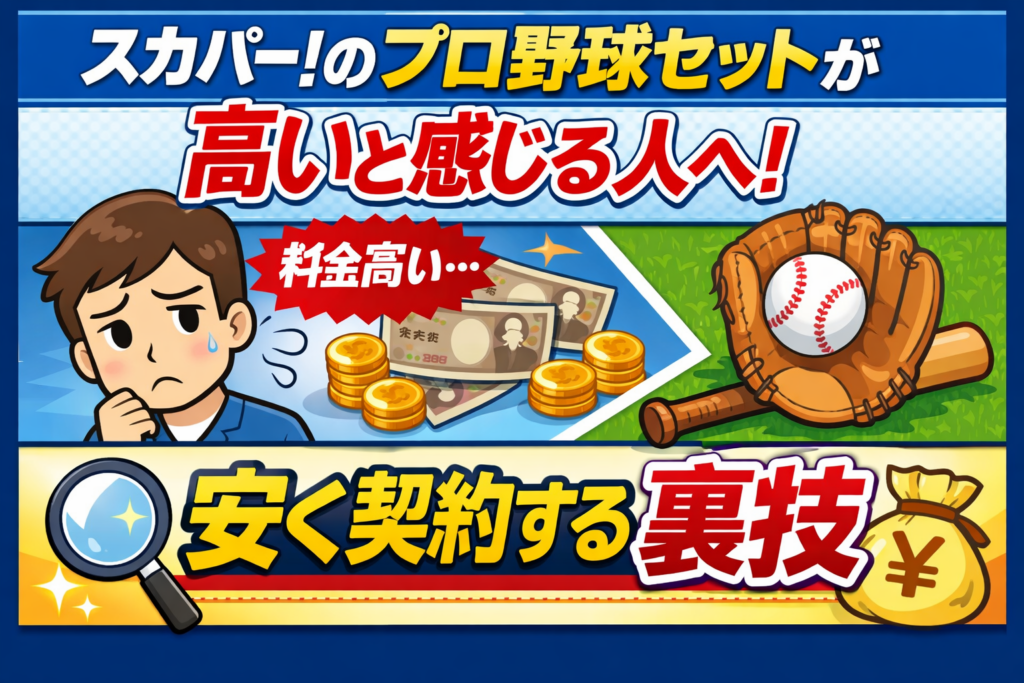 スカパーのプロ野球セットが高いと感じる人へ！安く契約する裏技